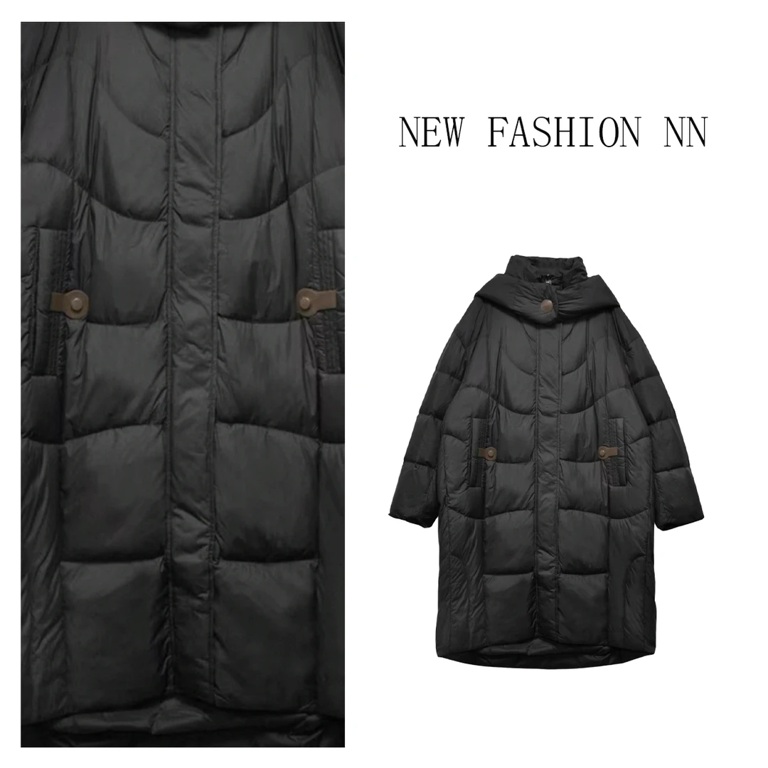 轻奢时尚零压感大被子羽绒服90白鸭绒新款连帽女款1071