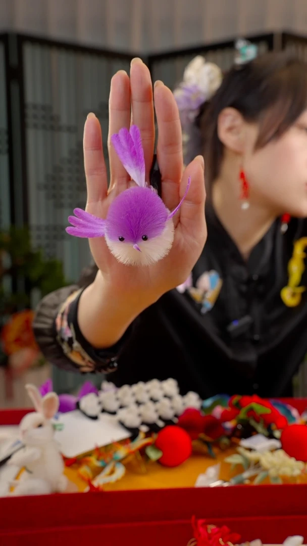 刺绣楠非遗绒花手工饰品