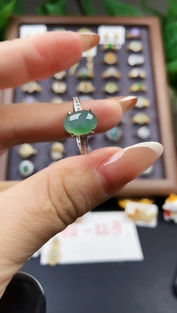 银S925镶嵌戒指翡翠21