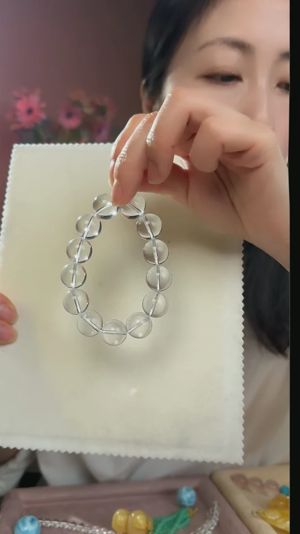 【闪购商品】水晶手串未镶嵌天然双A级白水晶手串16mm