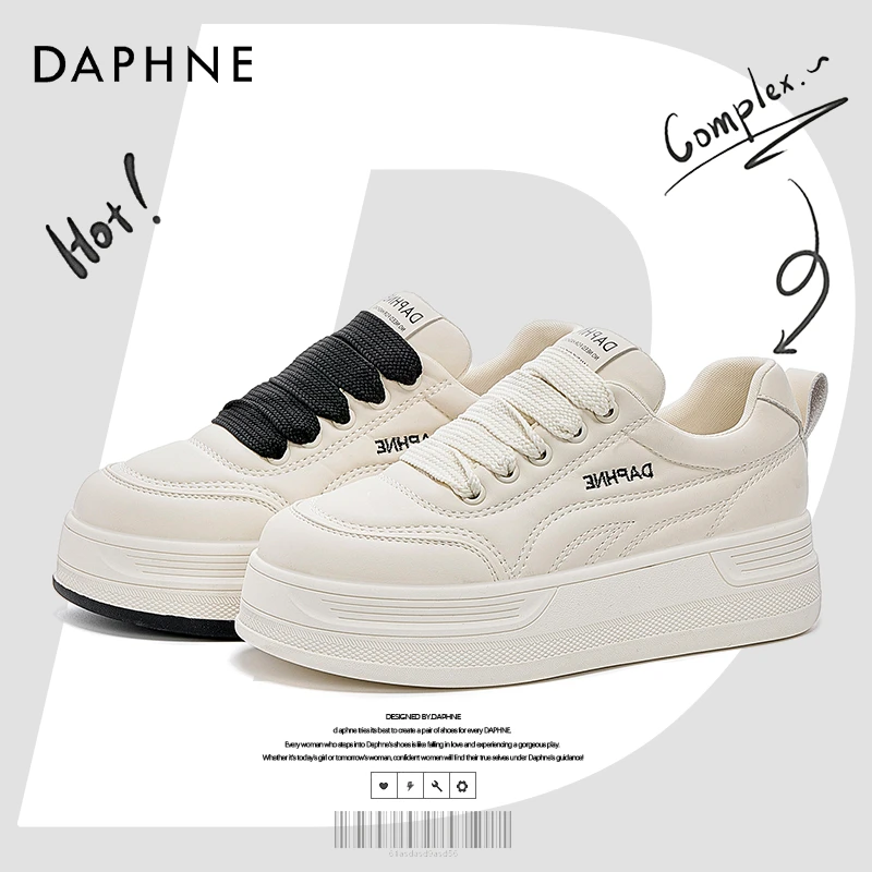 达芙妮网红爆款小白鞋女鞋2025春季新款百搭时尚潮流学院风运动鞋