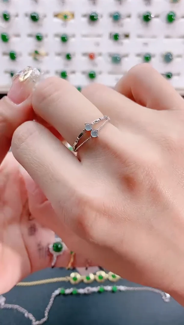 【闪购商品】翡翠戒指银S925镶嵌天然翡翠