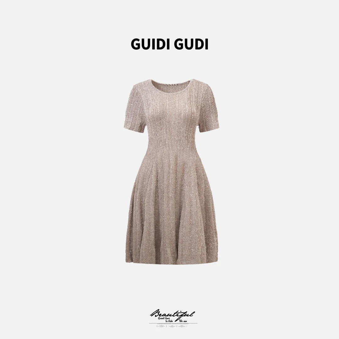 GUIDI GUDI【慢慢喜欢你】套头时尚连衣裙 /黄加蓝
