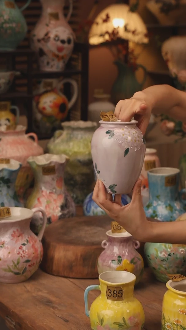 陶瓷景德镇设计师手作花器摆件侘寂风472