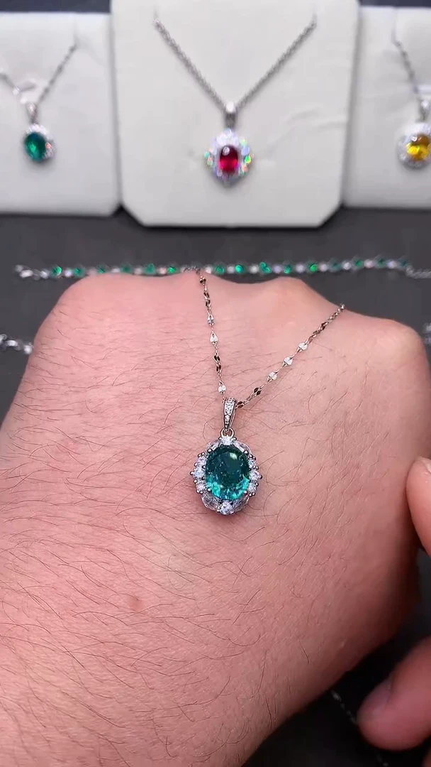 【闪购商品】帕拉依巴碧玺颈饰银S925镶嵌······