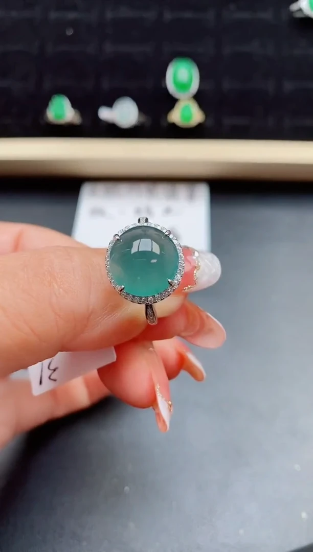 【闪购商品】翡翠戒指银S925镶嵌8080