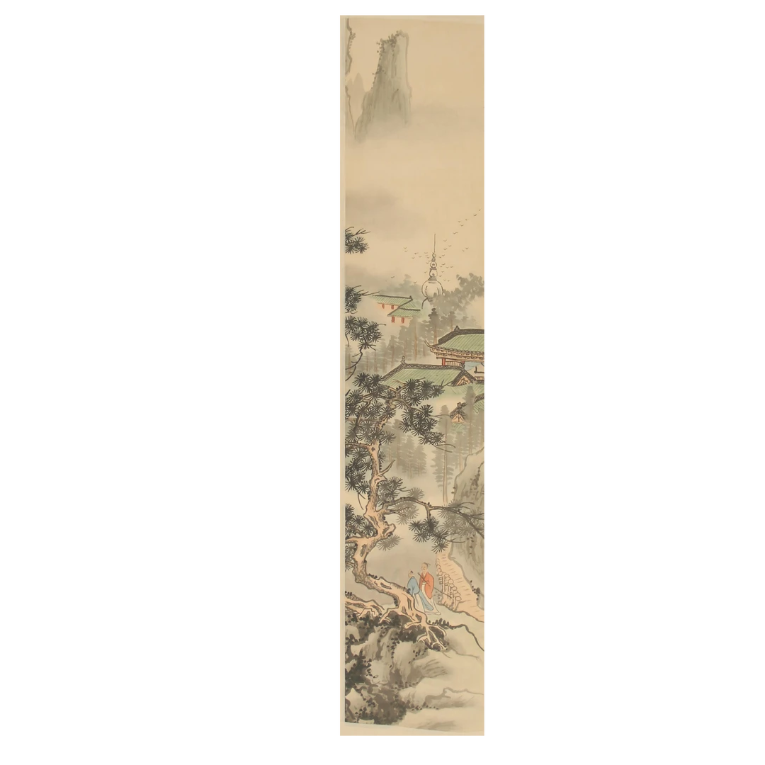 LOT.035 锡照《山水》87*18cm 绢本设色立轴