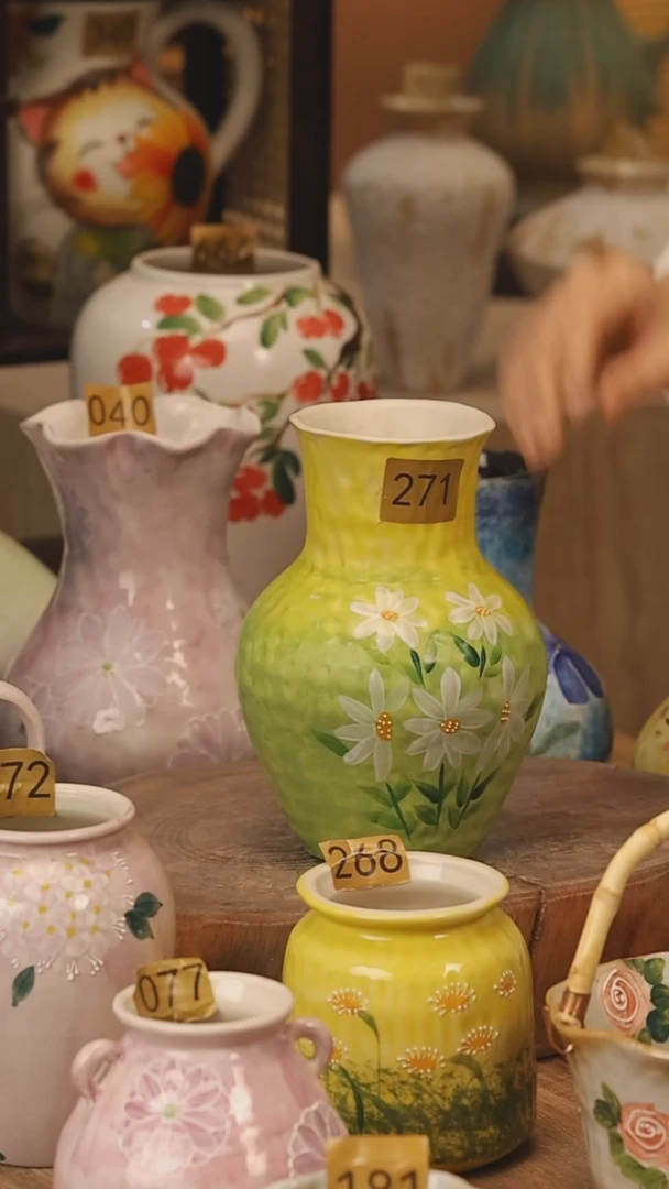 陶瓷景德镇设计师手作花器摆件侘寂风@M271@