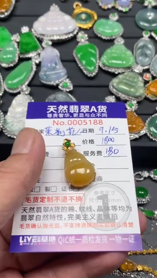 颈饰18K金镶嵌翡翠翡翠