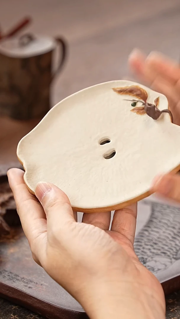 紫砂茶盘香梨壶承