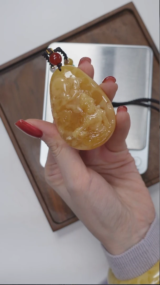 【闪购商品】琥珀颈饰未镶嵌王君老师作品-观音