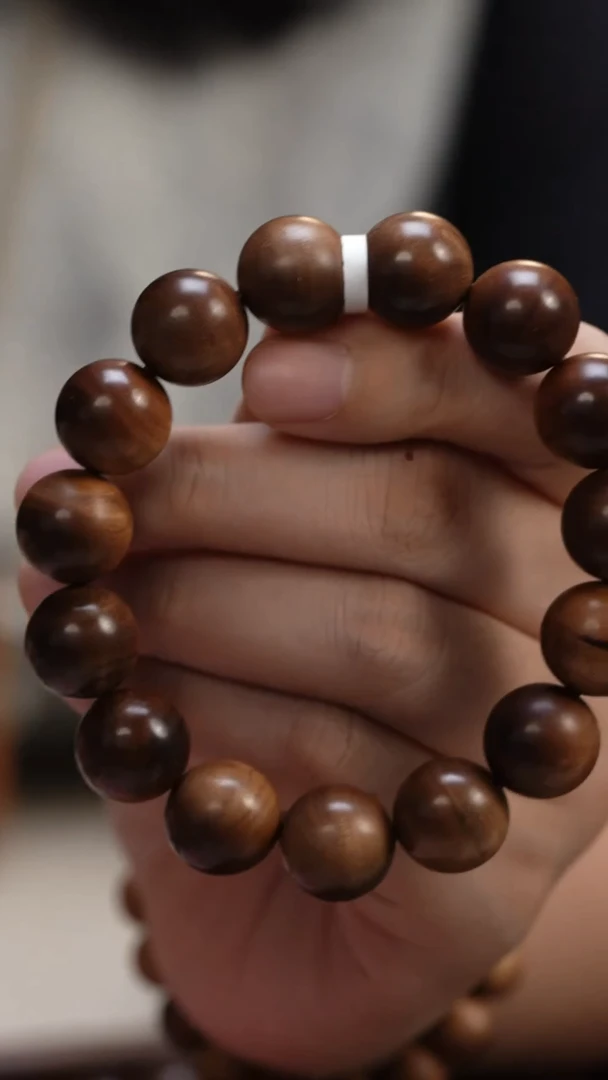 檀香木手串/手链紫**澜老山檀香1.5圆珠单圈供奉料微瑕