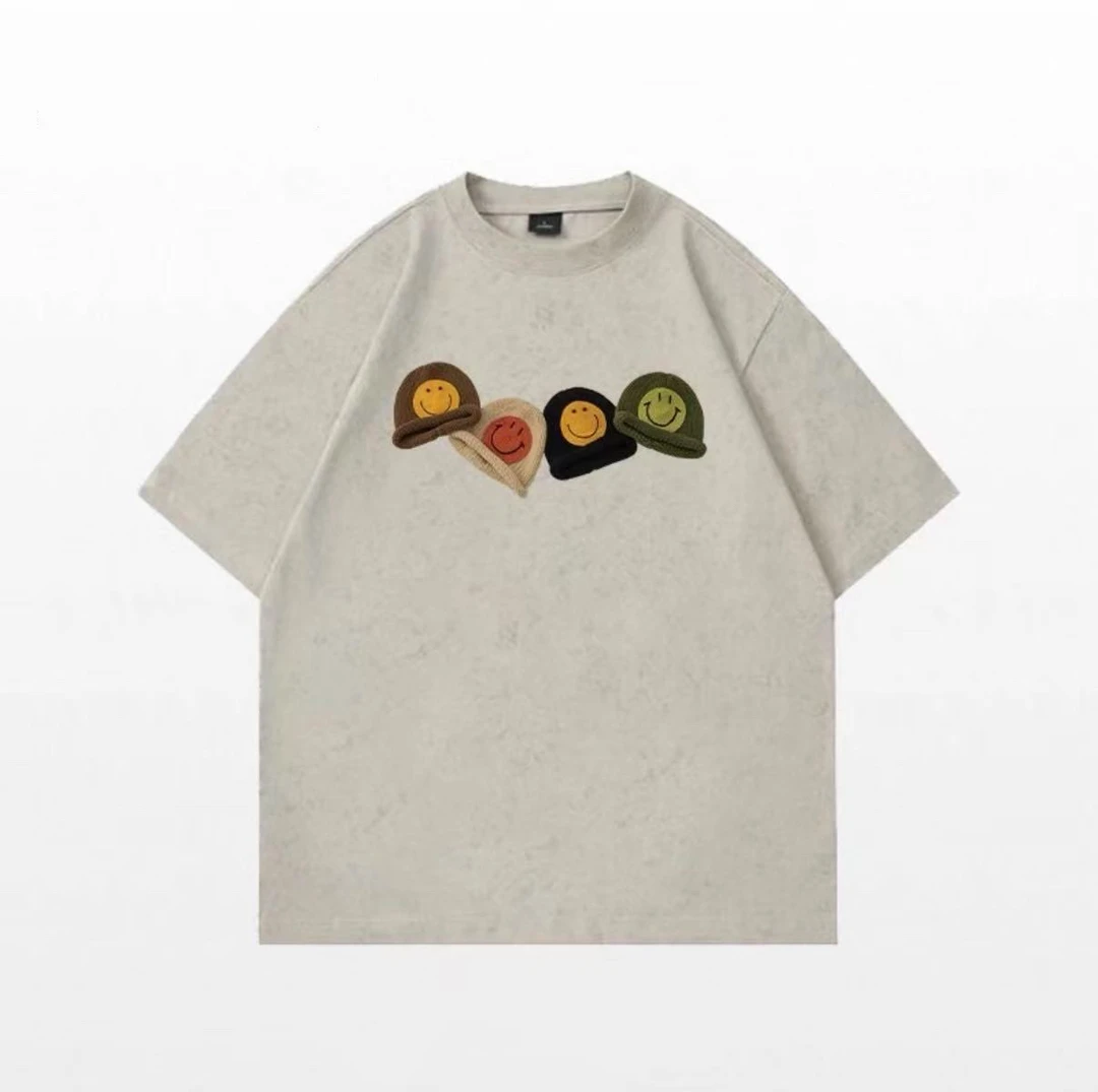 AB两面扎染潮牌纯棉宽松感国潮印花短袖T恤男女款百搭夏季体恤