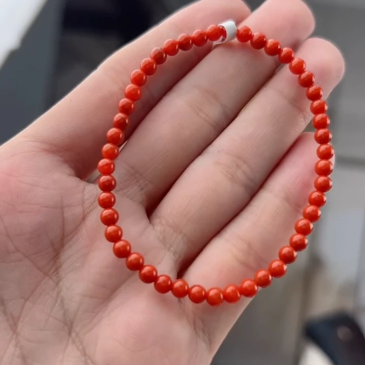 【送福珠宝】保山南红宝石山老矿料高货单圈3.5mm+@T07300@