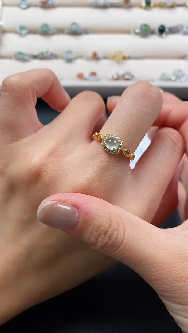 银S925镶嵌戒指翡翠6666666+10