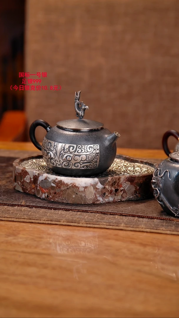 墨**风盛唐工坊 足银999 手工泡茶壶
