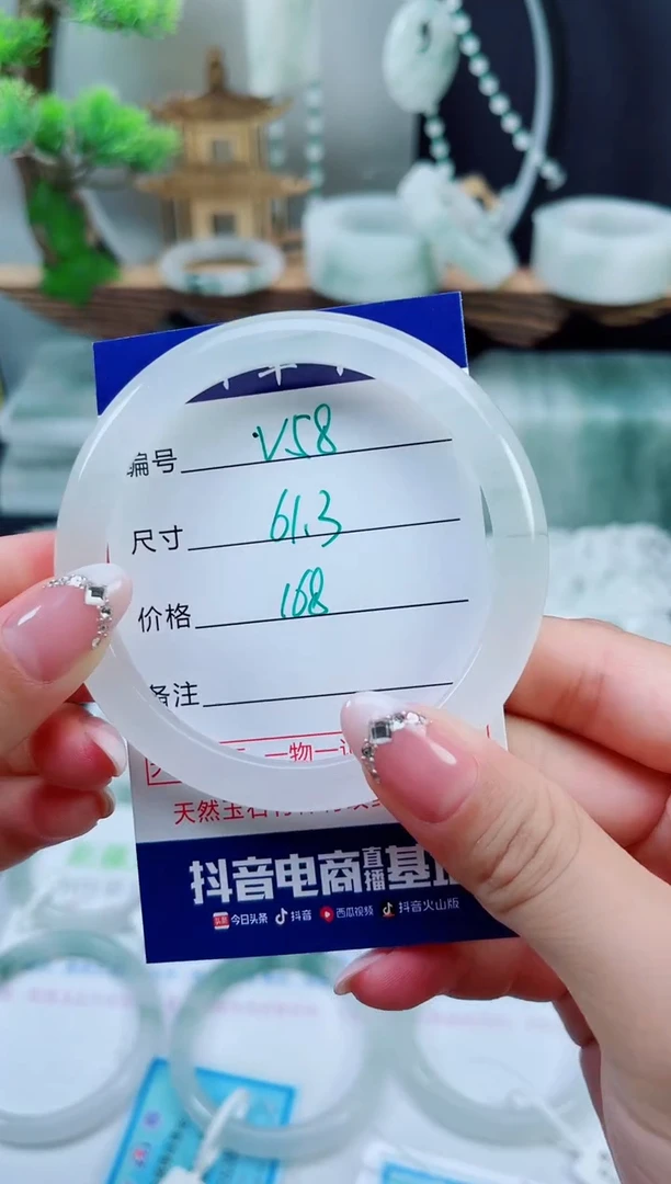 未镶嵌手镯石英质玉（天山翠）58