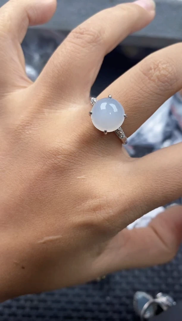 银S925镶嵌戒指翡翠7777----10