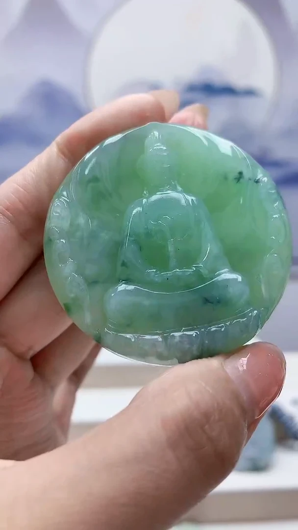 未镶嵌定制翡翠4868MM-毛货挂件90