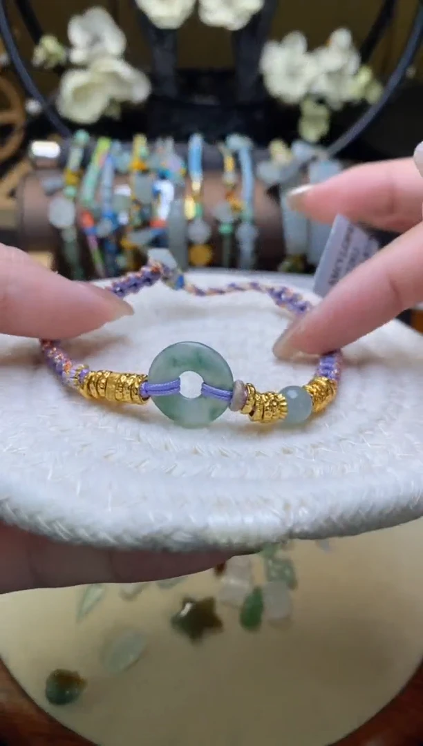 颈饰银S925镶嵌翡翠净货15780