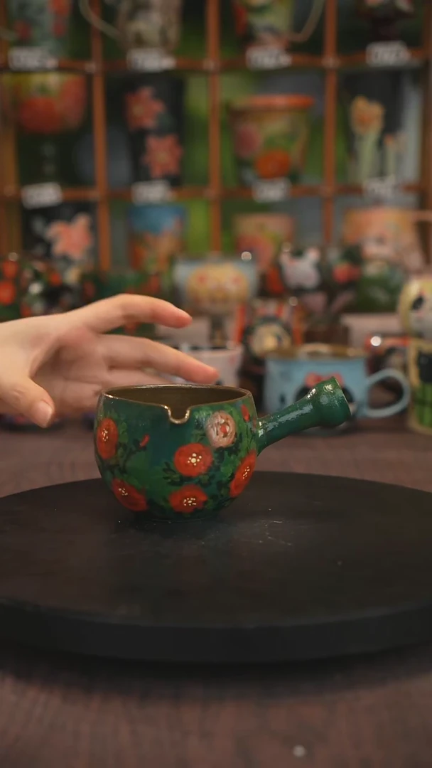 紫砂油画手绘釉下彩