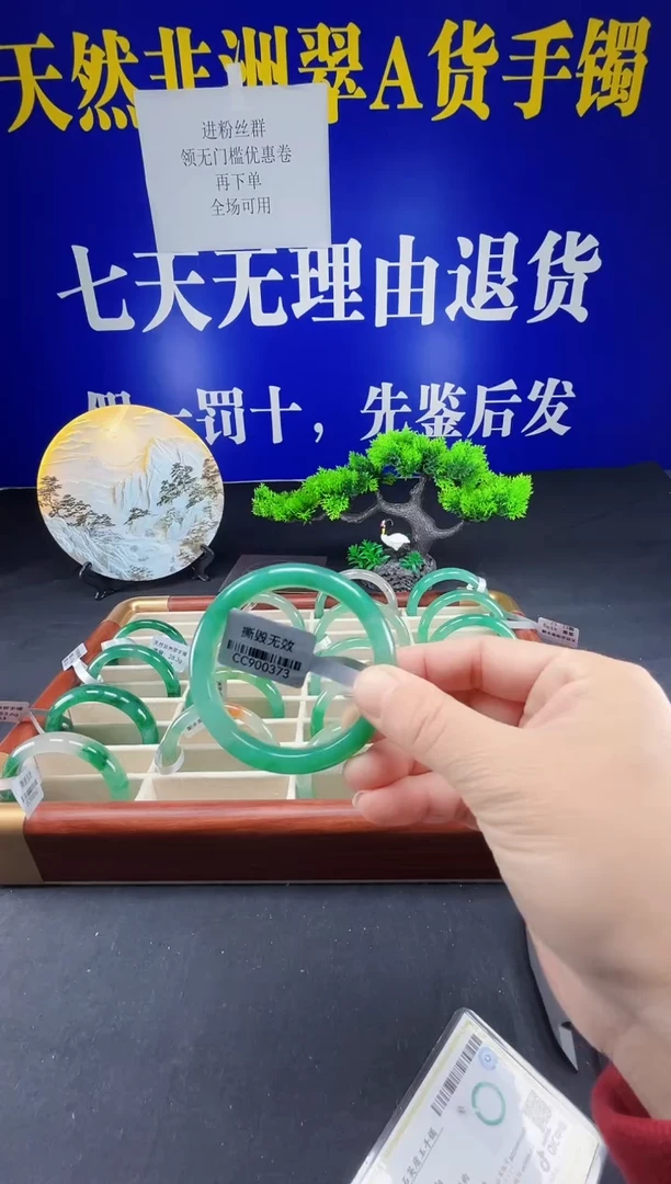 未镶嵌手镯石英质玉（非洲翠）真品上等纯天然非洲翠玉手镯