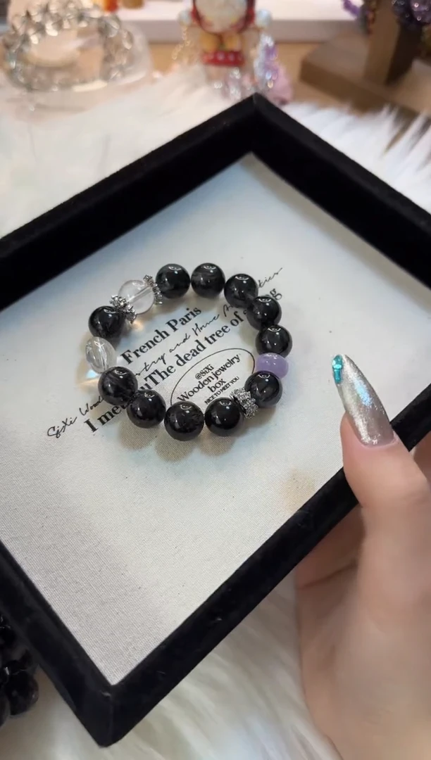 【闪购商品】发晶手串未镶嵌黑发搭白水MG0817