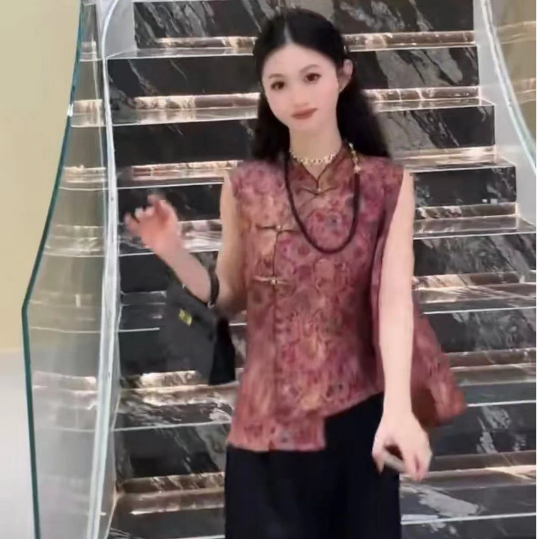 （香香A006）国风气质显瘦设计感拼接小衫女