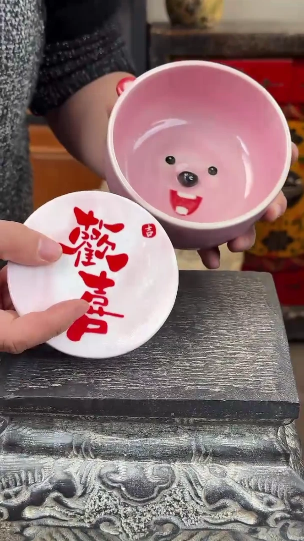 【闪购商品】摆件杯垫手工釉下彩碗