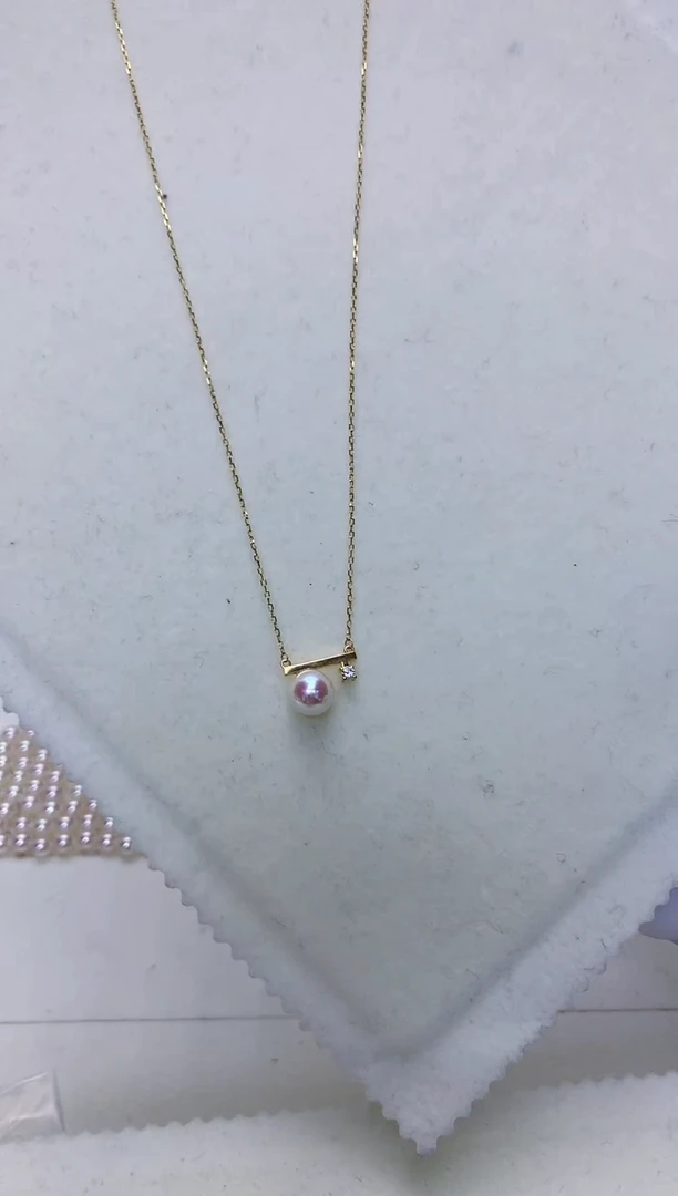 【闪购商品】海水珍珠饰品银S925镶嵌金色平衡木套链