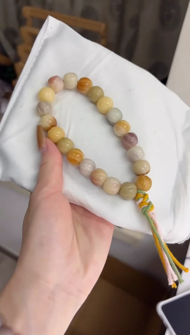 手串菩提根/象牙果沐q33紫美人玉化花卷酥11*13mm手持（现穿）