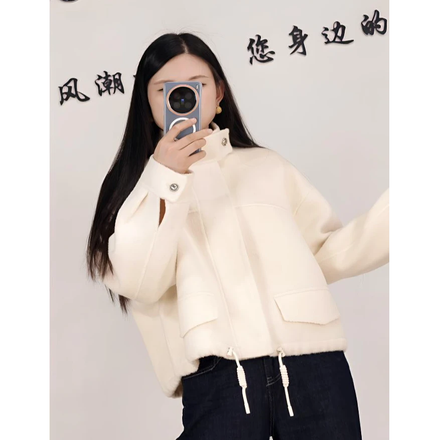毛呢短大衣2025学院风短外套羊毛大衣86255611