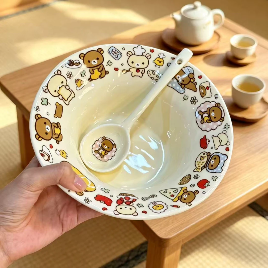 轻松熊草帽碗陶瓷8寸
