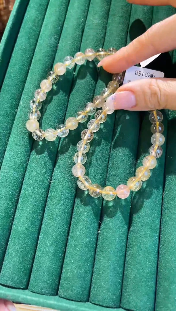 水晶手链未镶嵌8mm彩发晶多样性发其一天然水晶微瑕