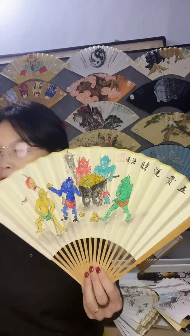 扇子九五寸十八方玉竹折扇