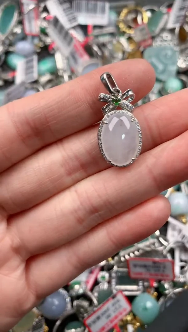 银S925镶嵌戒指翡翠1010----7