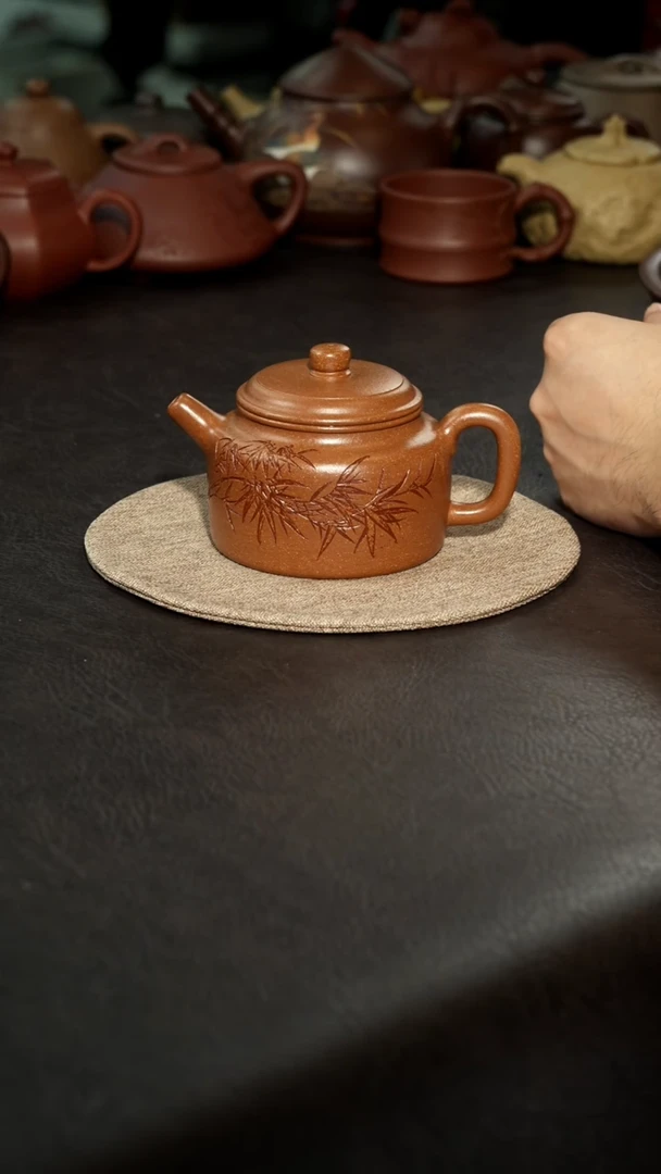 茶壶紫砂大亨德钟壶，汪陶全手工，桂花砂230cc