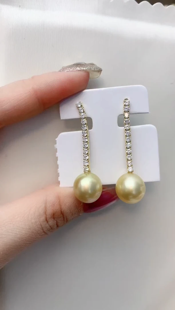 银S925镶嵌耳饰海水珍珠A11