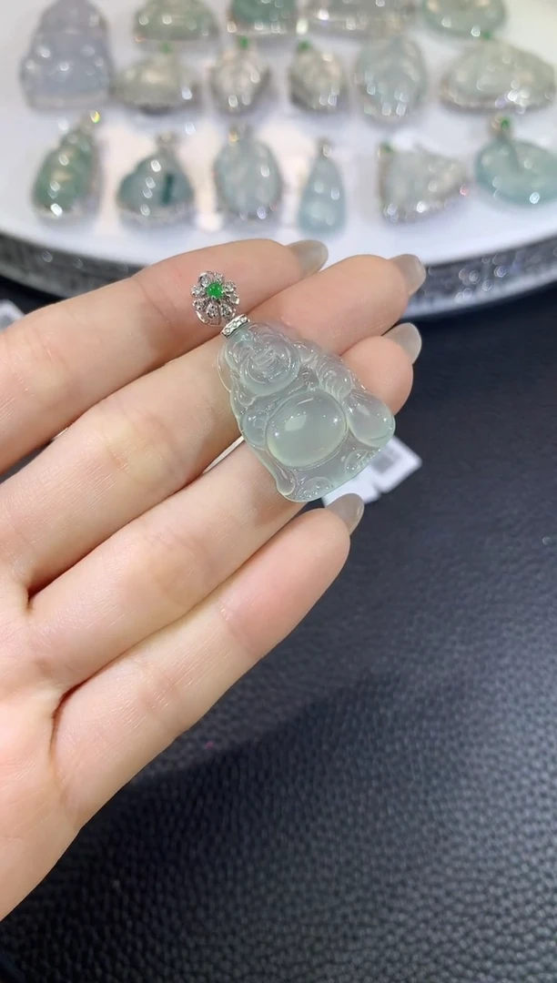 翡翠18K金镶嵌吊坠(不含链)Z93