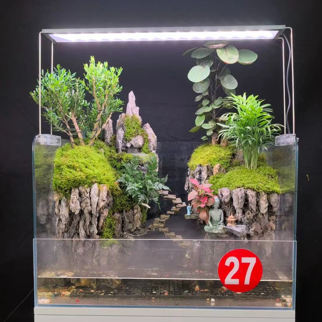 60*40*40*15牧野归禅 室内生态微景观成品可定制造景水陆缸