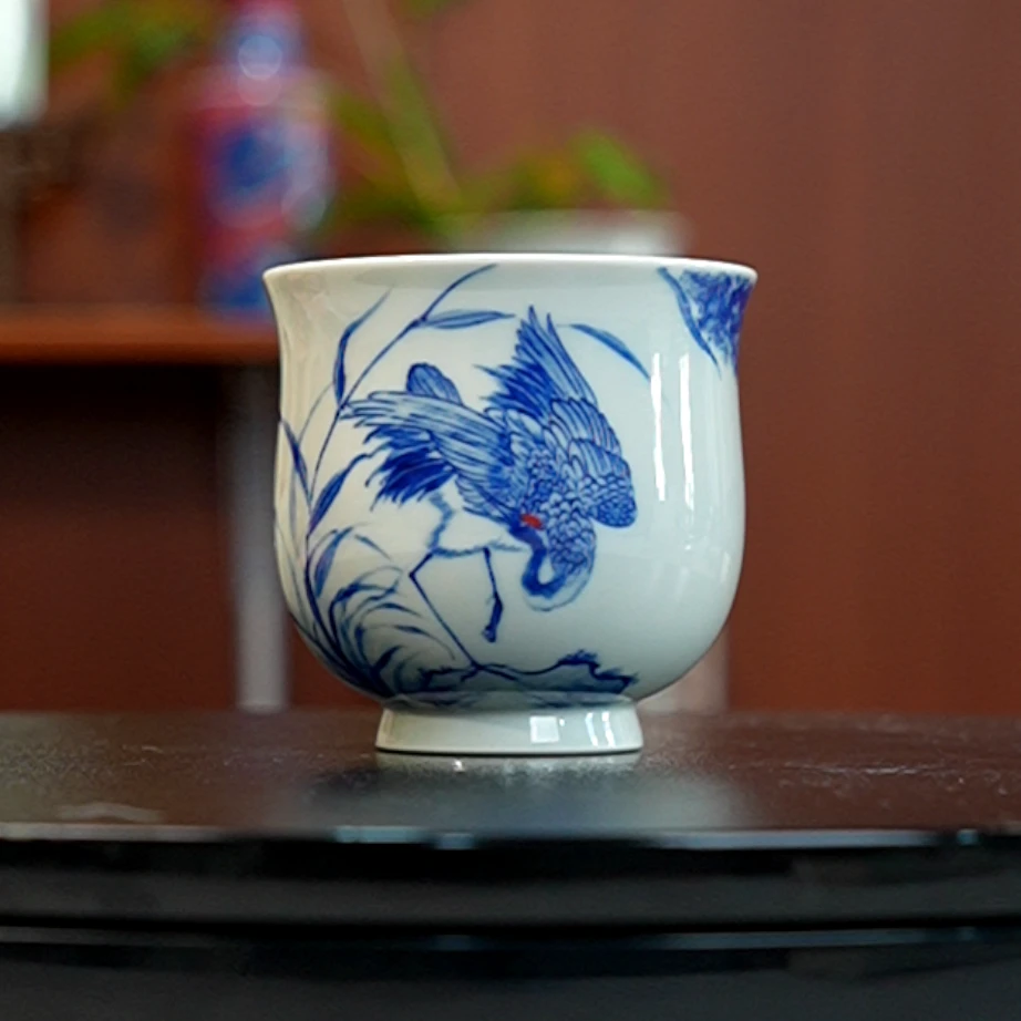 12.29/N100230/00894/竹溪/丹顶鹤炉式杯/口径7.3/高7.1/160cc