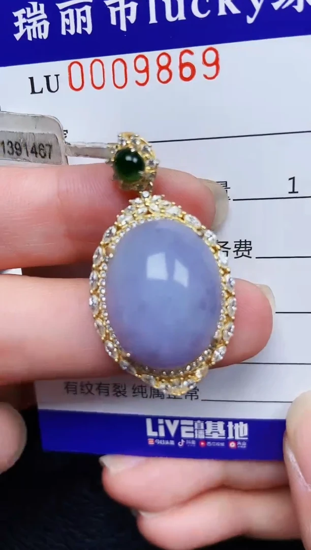 翡翠银S925镶嵌颈饰9869