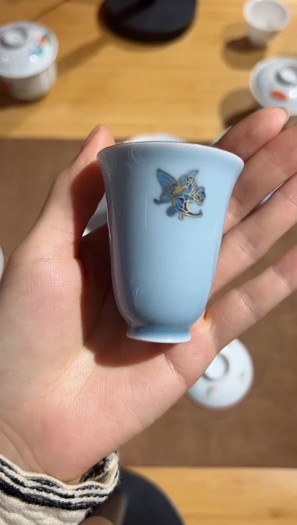 紫色蝴蝶单杯 闻香杯