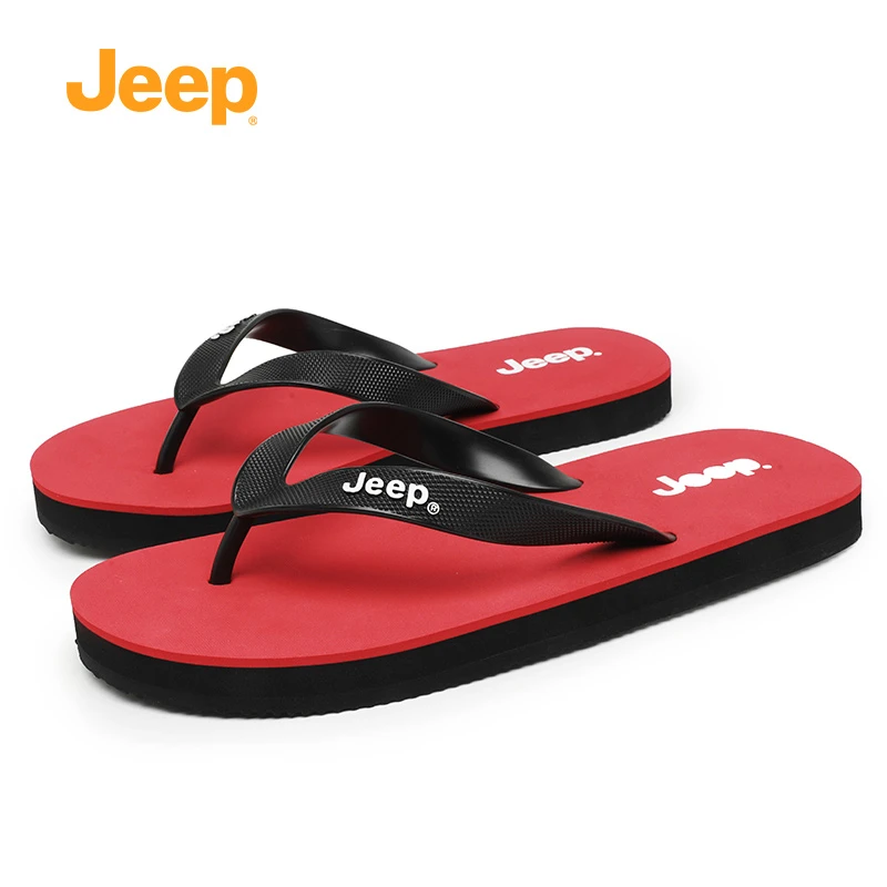 JEEP/吉普夏季男新款外穿沙滩鞋轻便耐磨人字拖防滑舒适增高拖鞋