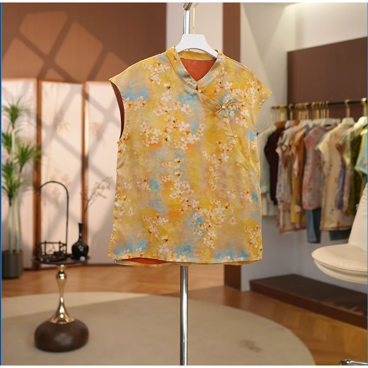 【云裳露华】新中式国风气质舒适透气休闲落黄樱衬衫