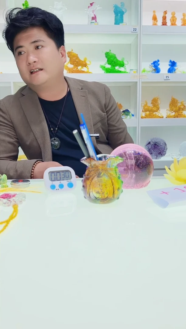 【闪购商品】泥塑古法琉璃福袋笔筒摆件