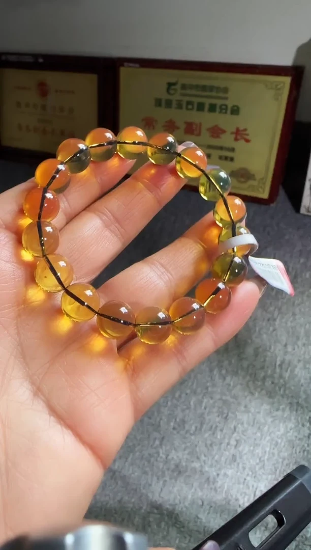 手串琥珀未镶嵌#18缅甸琥珀蓝珀手串10mm