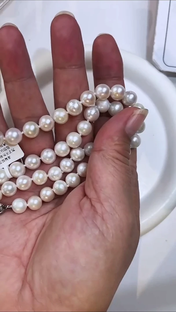 项链未镶嵌淡水珍珠9-10无核高品