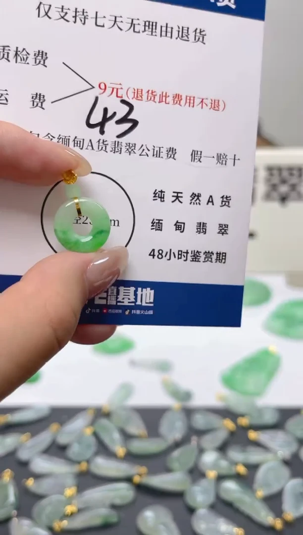 颈饰18K金镶嵌翡翠天然A货翡翠