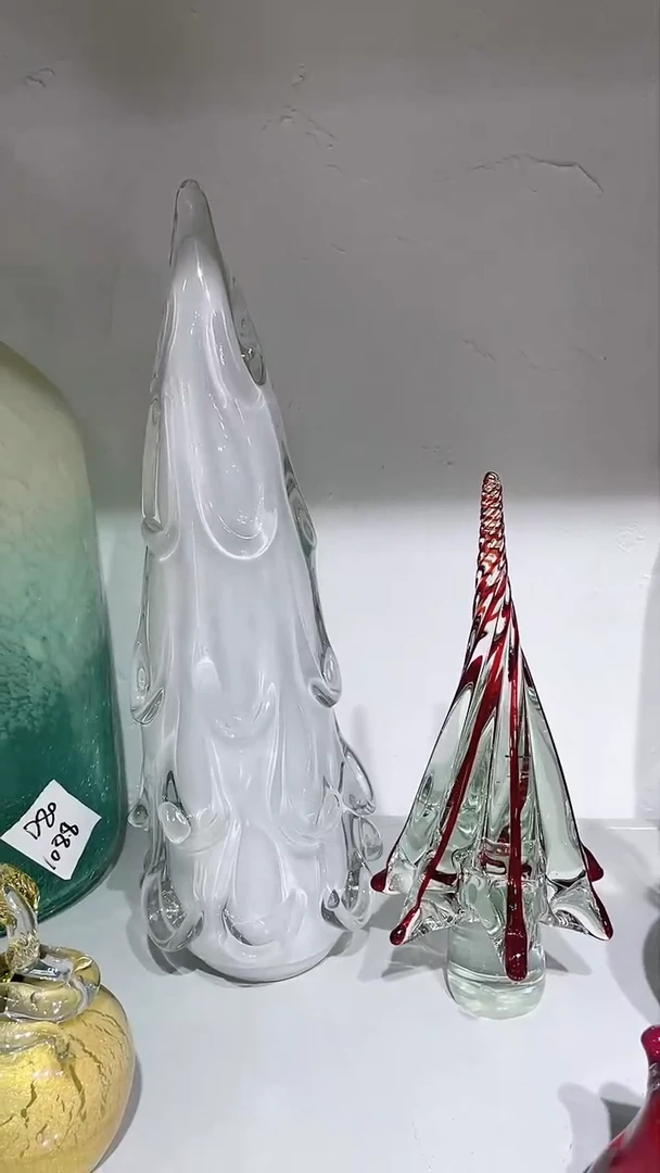 【闪购商品】琉璃2只圣诞树琉璃摆件